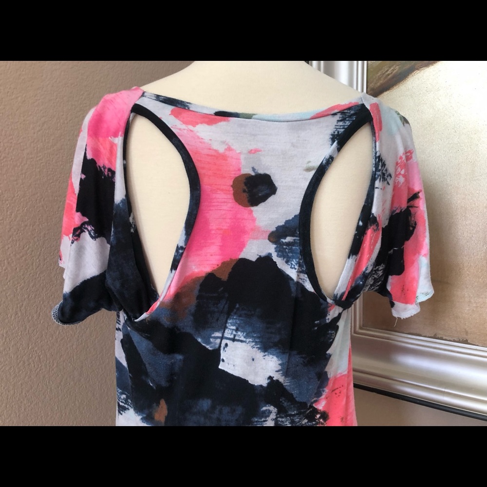 Super Cute Rachel Roy Tie Dye Cut Out Back Shirt